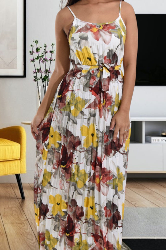 Ladies Floral Pleated Dress - StylePhase SA