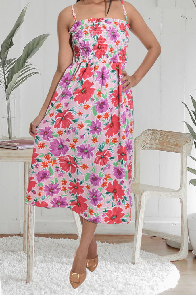 Ladies Floral Printed Strappy Dress - StylePhase SA