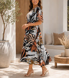 Ladies Floral Square Neck Dress - StylePhase SA