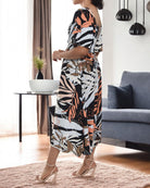 Ladies Floral Square Neck Dress - StylePhase SA