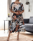 Ladies Floral Square Neck Dress - StylePhase SA