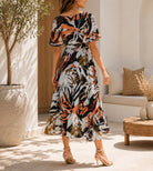 Ladies Floral Square Neck Dress - StylePhase SA