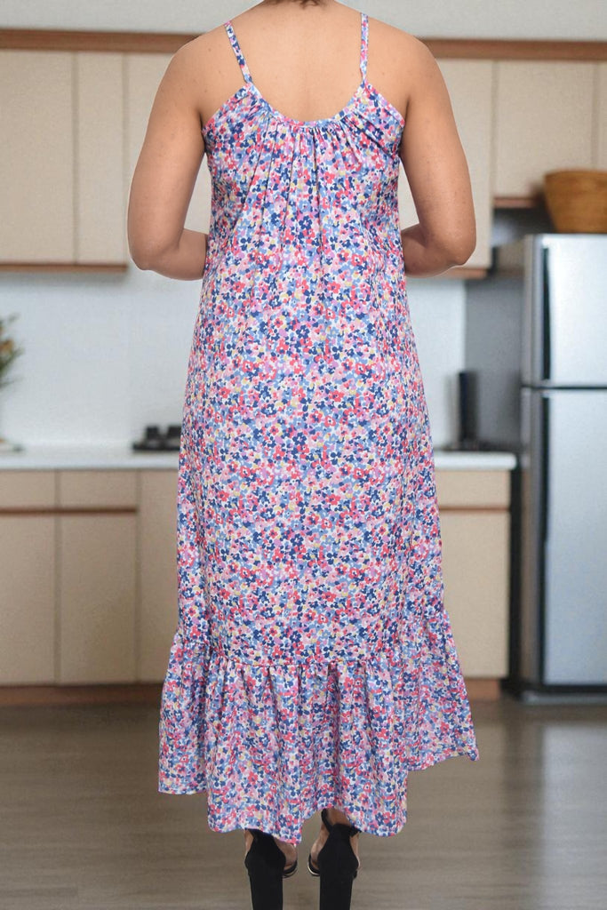 Ladies Floral Strappy Ruffle End Dress - StylePhase SA