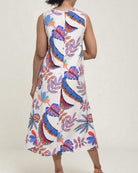 Ladies Floral White Midi Sleeveless Dress - StylePhase SA