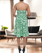 Ladies Frill Mini Dress - Green Floral - StylePhase SA