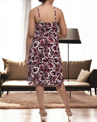 Ladies Frill Mini Dress - Maroon And Navy - StylePhase SA