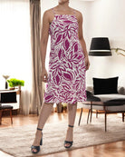 Ladies Frill Mini Dress - Maroon Floral - StylePhase SA