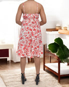 Ladies Frill Mini Dress - Orange Floral - StylePhase SA