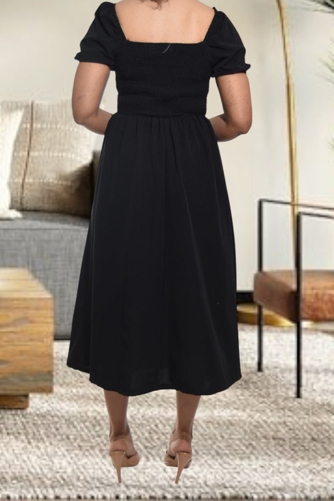 Ladies Front Slit Black Dress - StylePhase SA