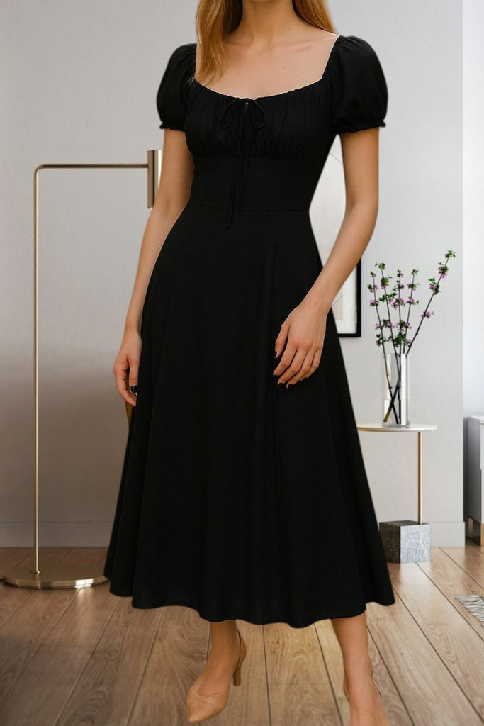 Ladies Front Slit Black Dress - StylePhase SA