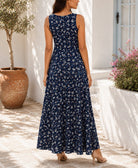 Ladies Front Slit Dress- Black Mini Floral - StylePhase SA