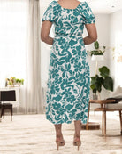 Ladies Front Slit Dress - Dark Green - StylePhase SA