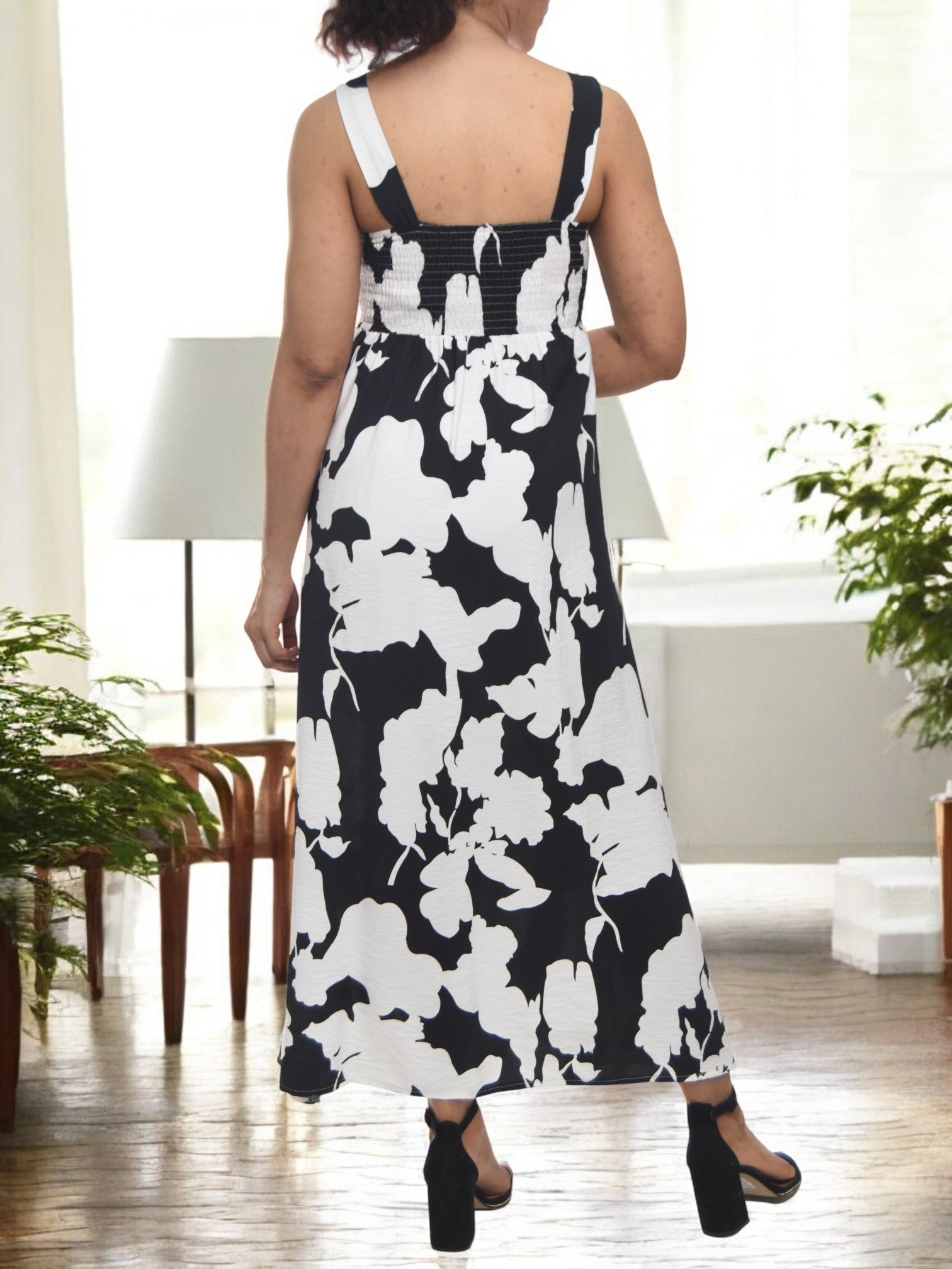 Ladies Front Slit Dress - Floral - StylePhase SA