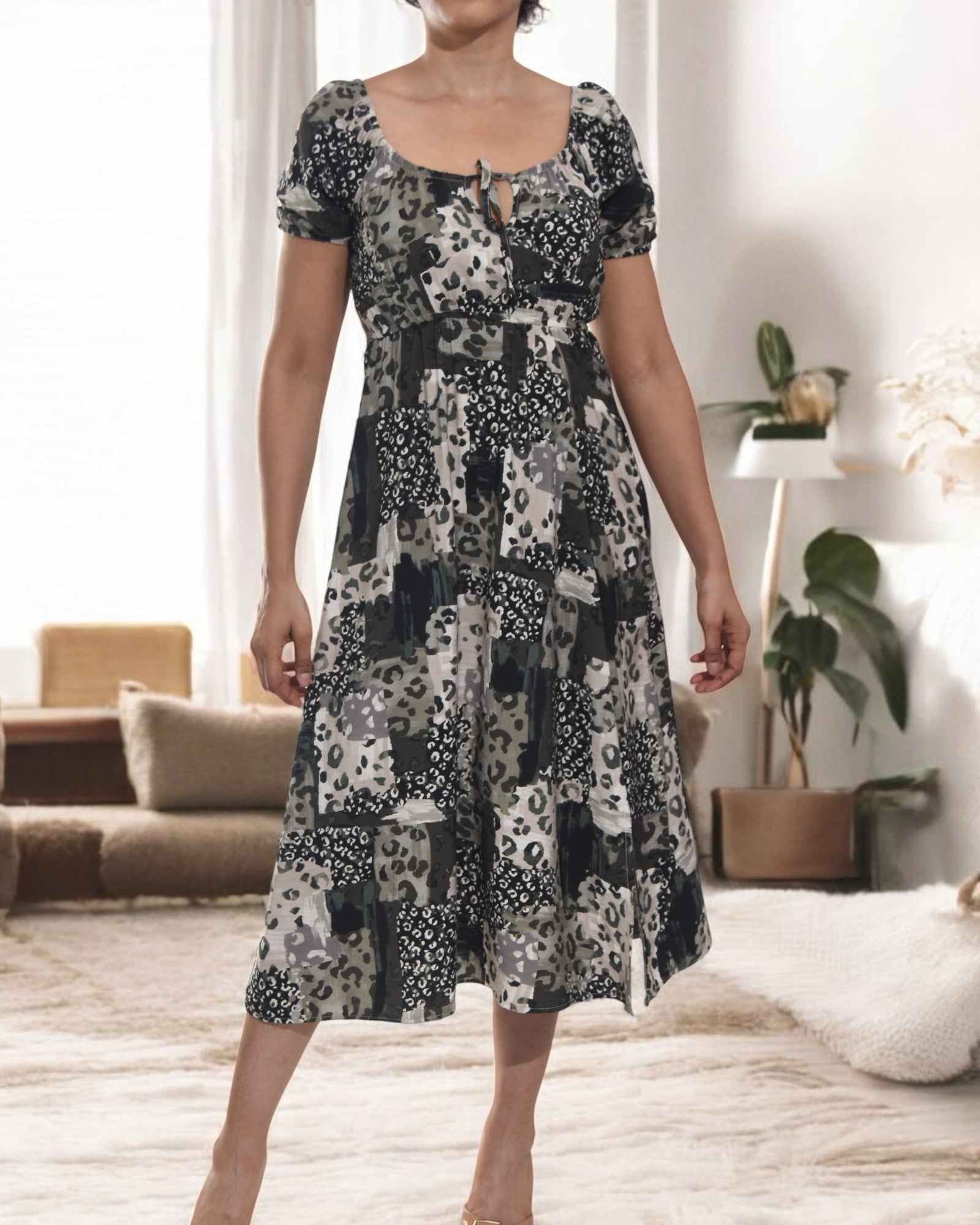 Ladies Front Slit Dress - Grey - StylePhase SA