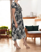 Ladies Front Slit Dress - Grey - StylePhase SA