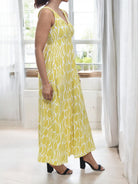 Ladies Front Slit Dress - Lime - StylePhase SA