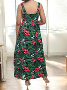Ladies Front Slit Dress - Red Floral - StylePhase SA