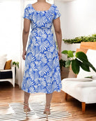Ladies Front Slit Dress - Royal Blue - StylePhase SA