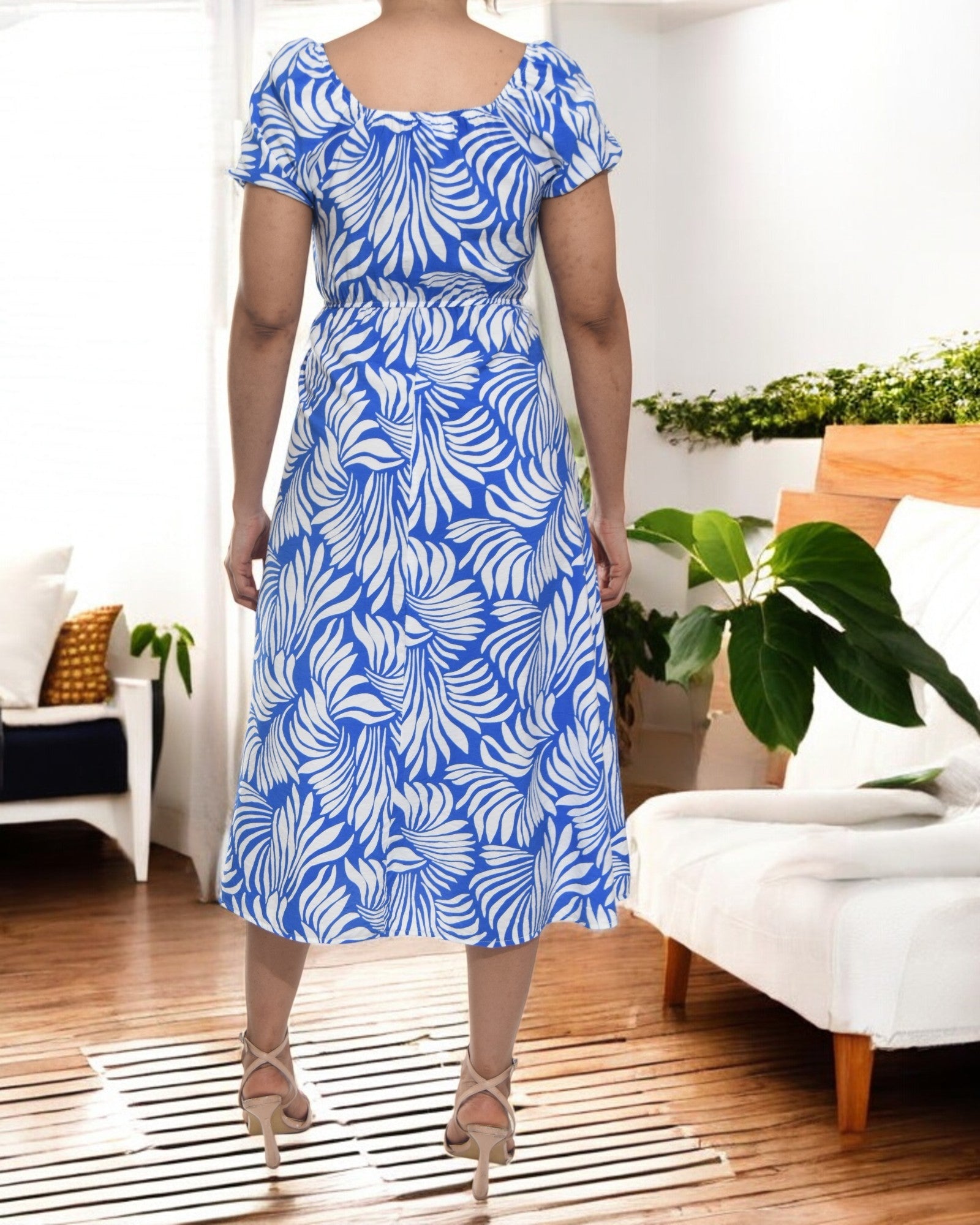 Ladies Front Slit Dress - Royal Blue - StylePhase SA