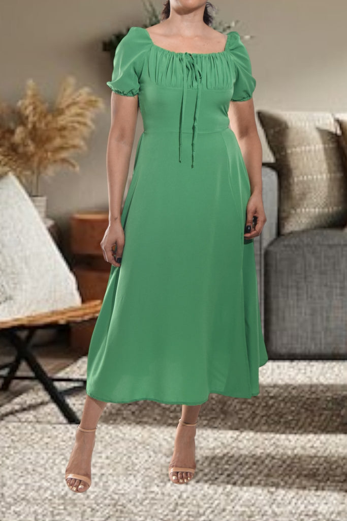 Ladies Front Slit Green Dress - StylePhase SA