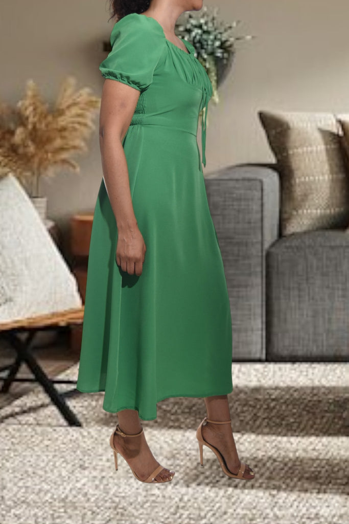 Ladies Front Slit Green Dress - StylePhase SA