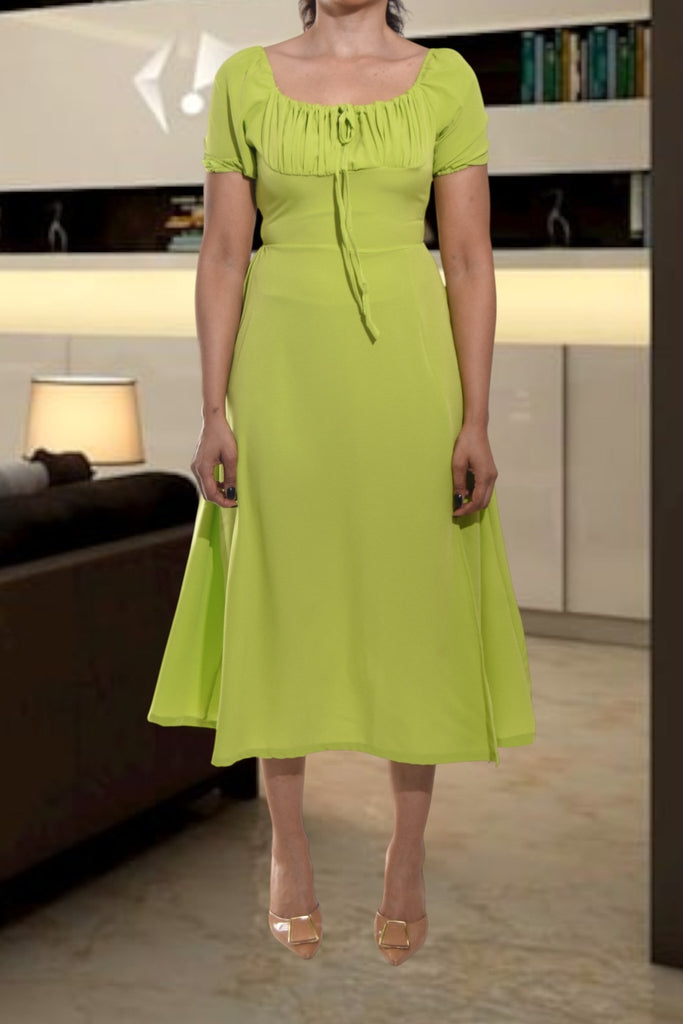 Ladies Front Slit Lime Dress - StylePhase SA