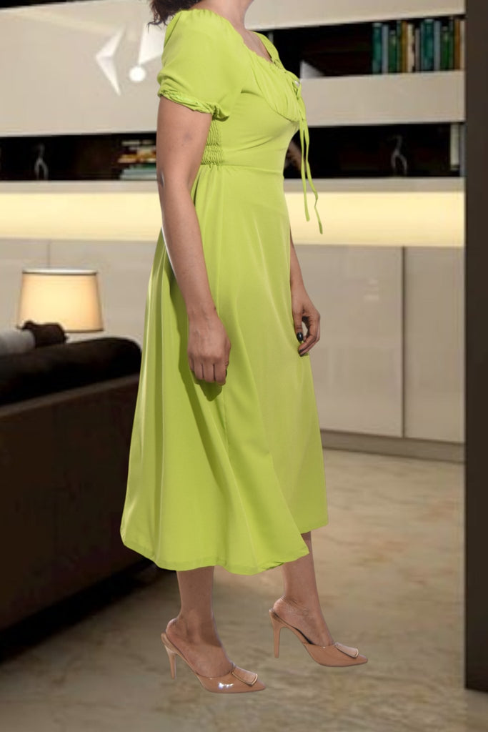 Ladies Front Slit Lime Dress - StylePhase SA