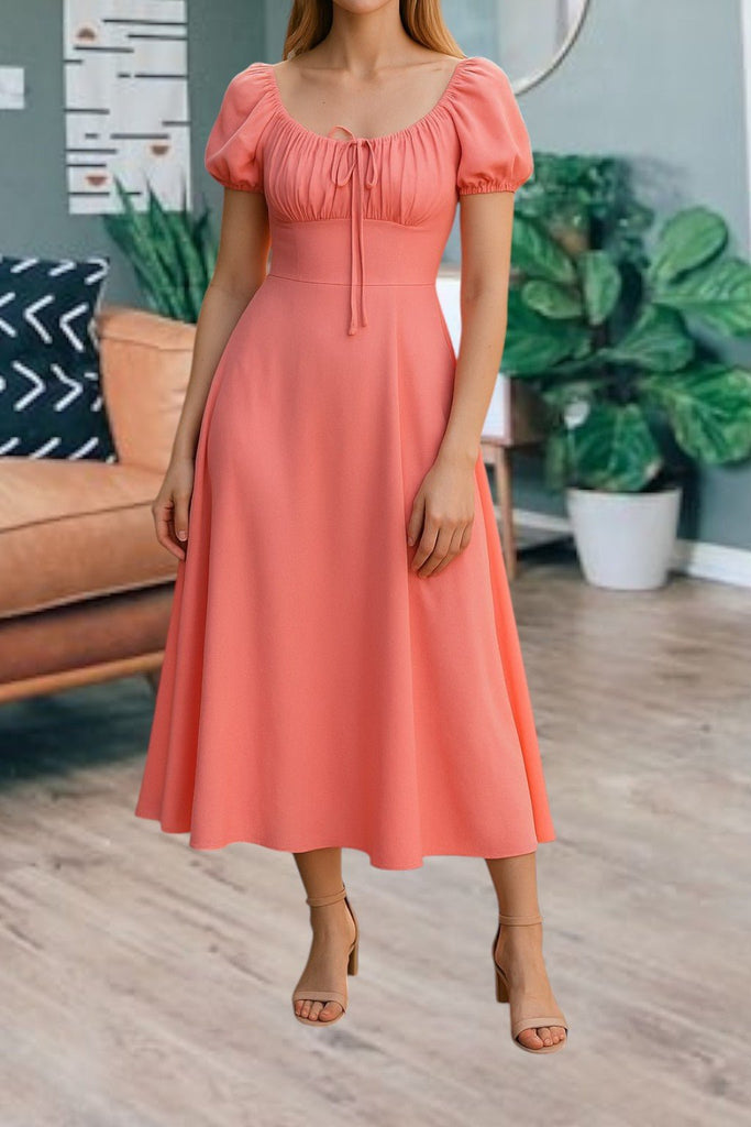 Ladies Front Slit Peach Dress - StylePhase SA