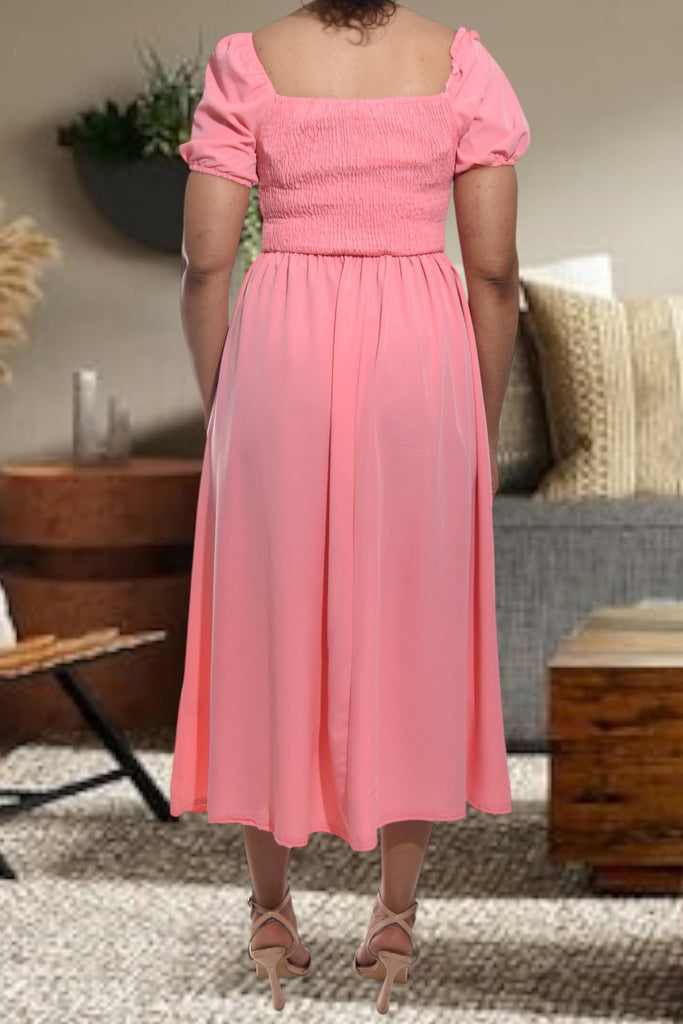 Ladies Front Slit Peach Dress - StylePhase SA