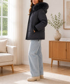 Ladies Fur Collar Jacket -Black - StylePhase SA