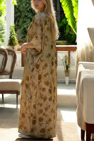 Ladies Gold Floral Free Size Kaftan - StylePhase SA