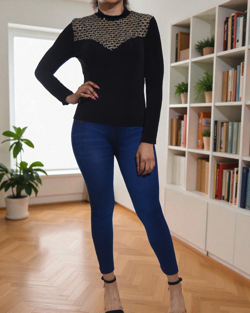 Ladies Gold Pattern Top - StylePhase SA