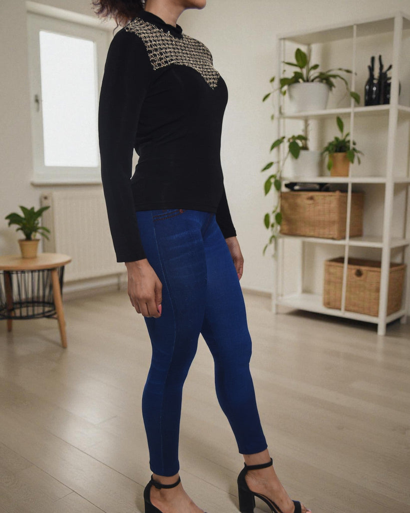 Ladies Gold Pattern Top - StylePhase SA