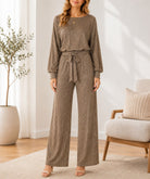 Ladies Gold Shimmer Tie Jumpsuit - New Feeling - StylePhase SA