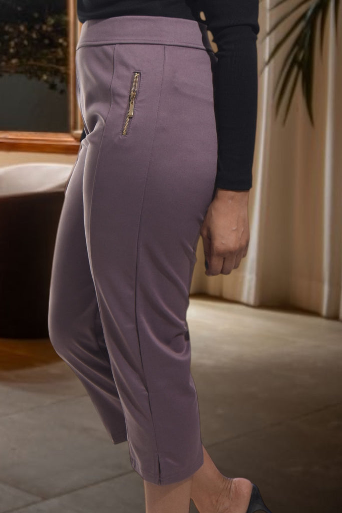 Ladies Grape Capri Zip Pants - StylePhase SA