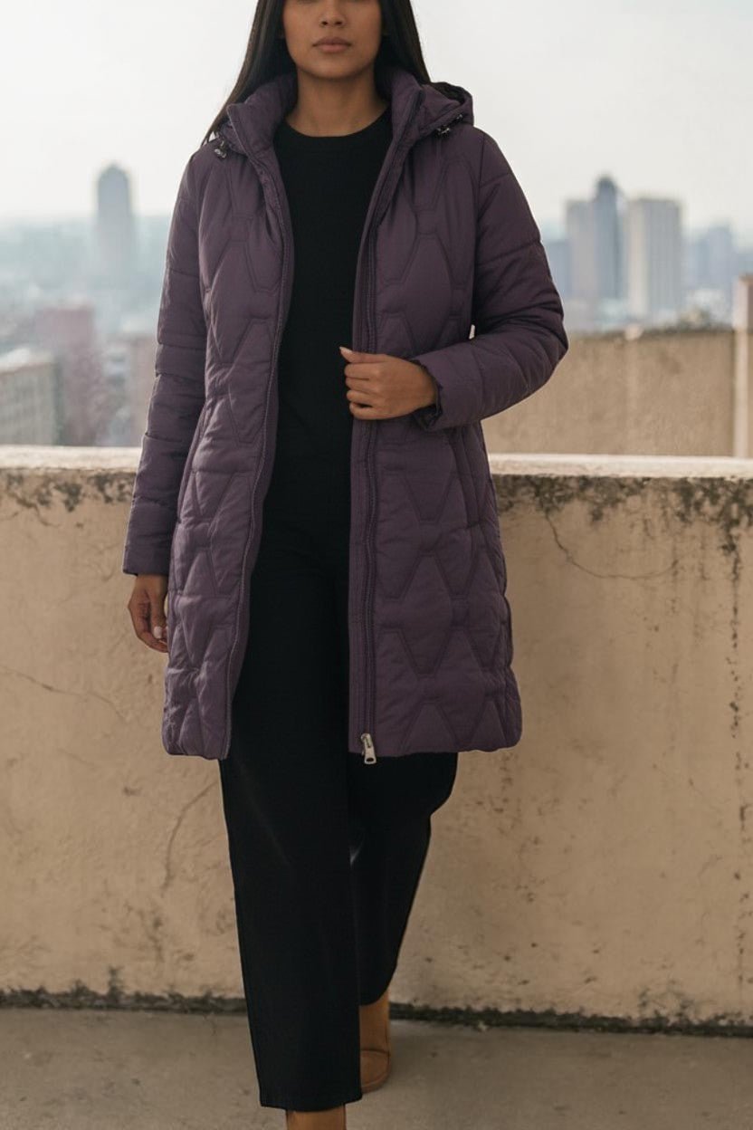 Ladies Grape Long Puffer Jacket - StylePhase SA
