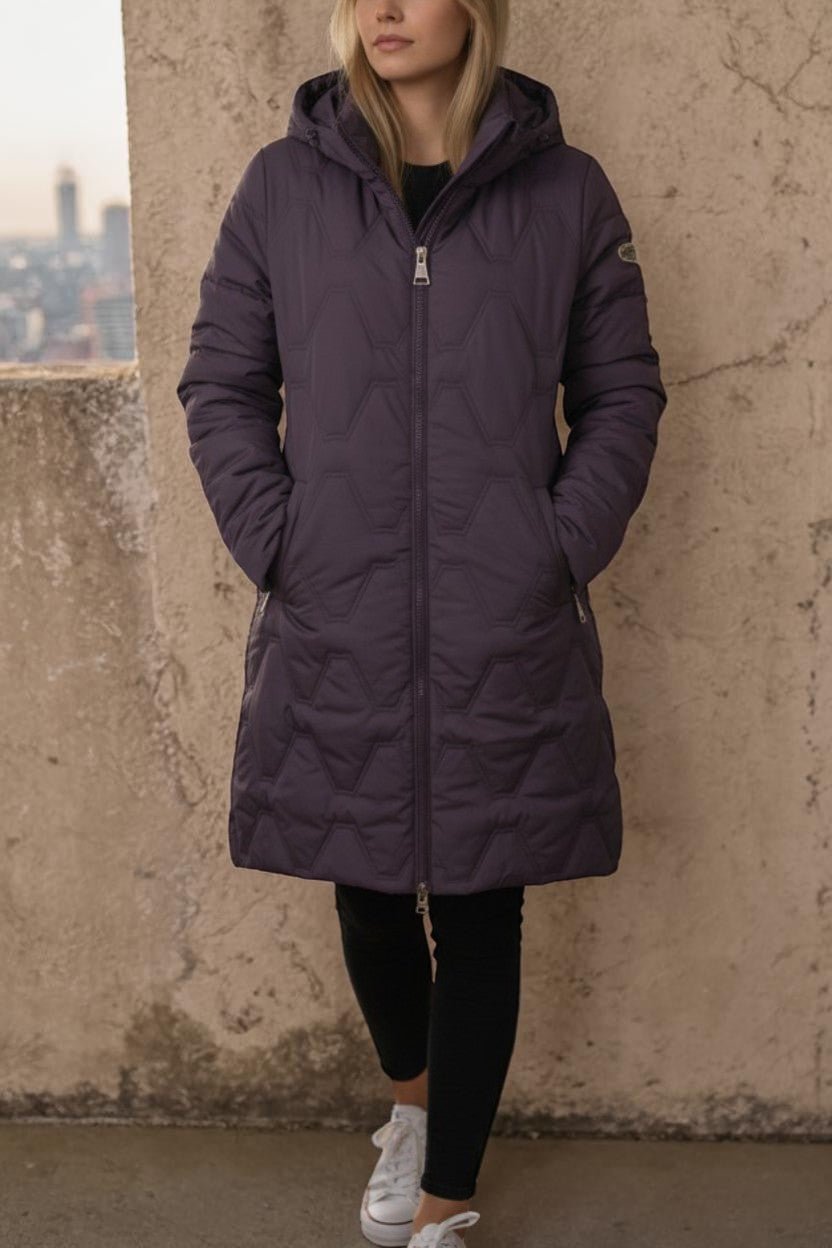 Ladies Grape Long Puffer Jacket - StylePhase SA