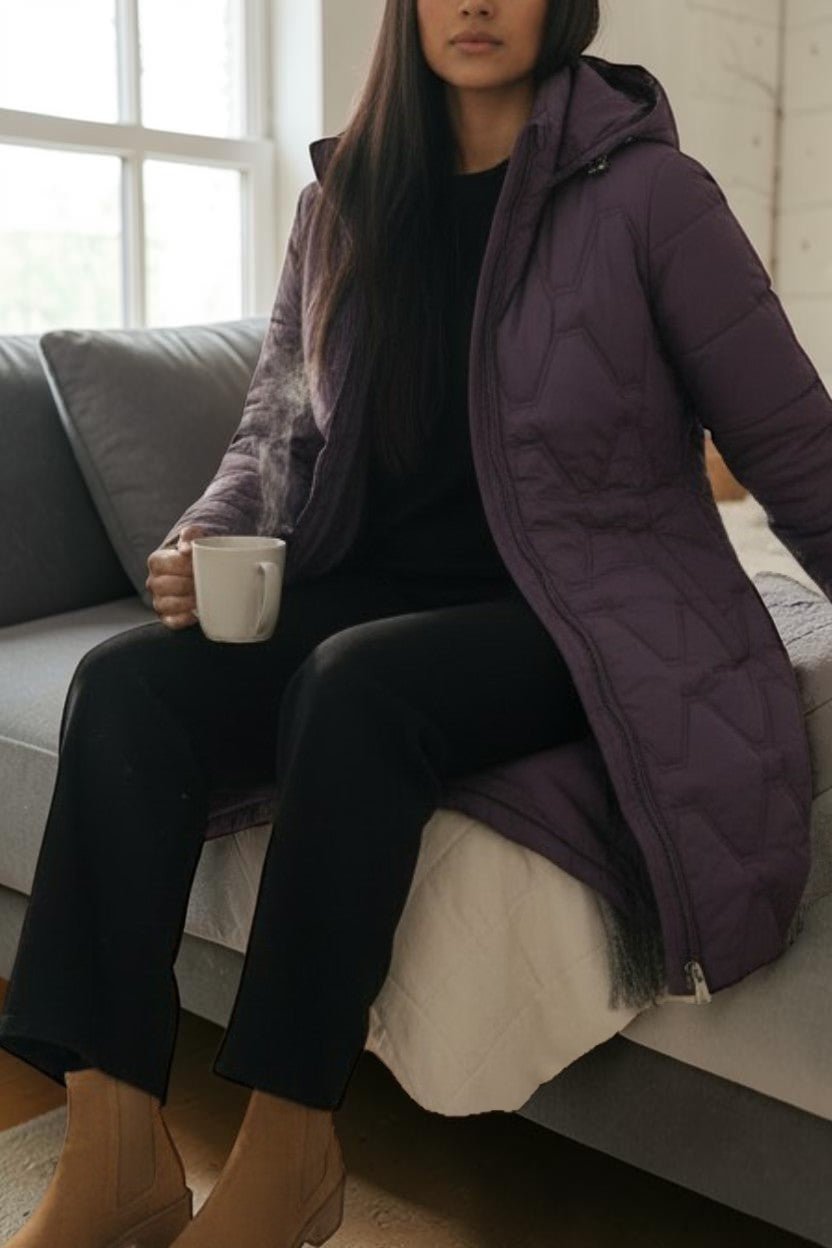 Ladies Grape Long Puffer Jacket - StylePhase SA