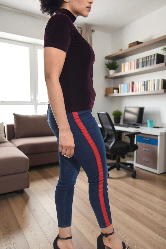 Ladies Grape Velour Top - StylePhase SA