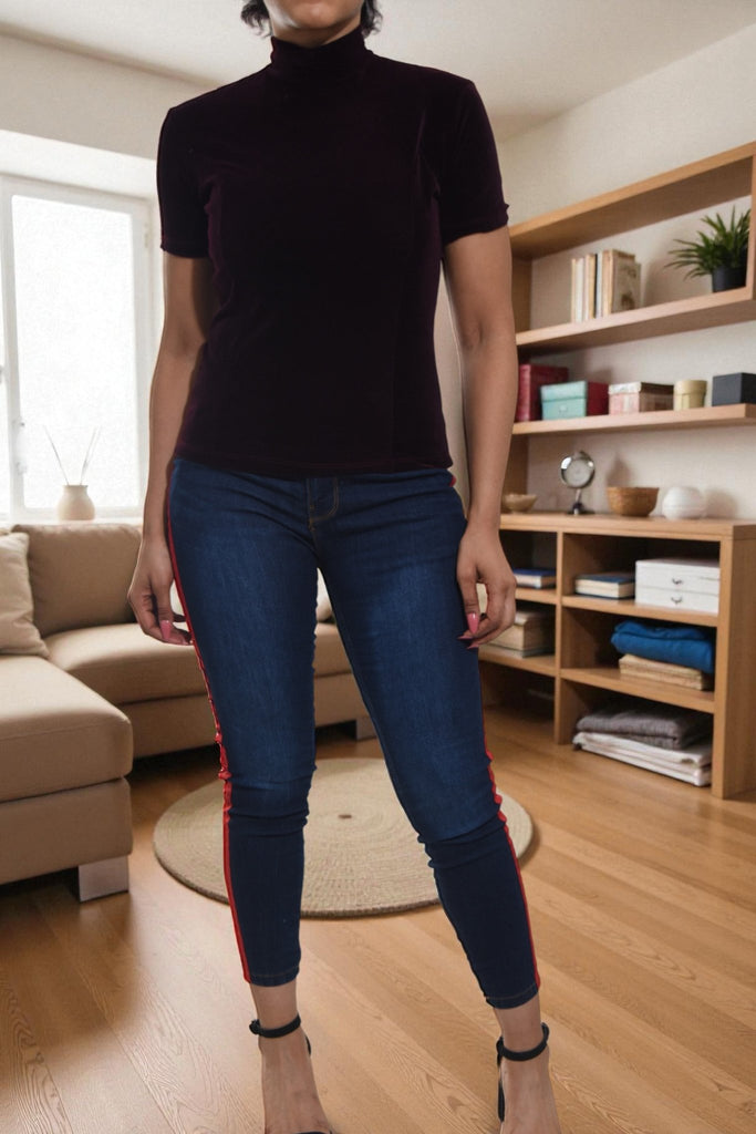 Ladies Grape Velour Top - StylePhase SA