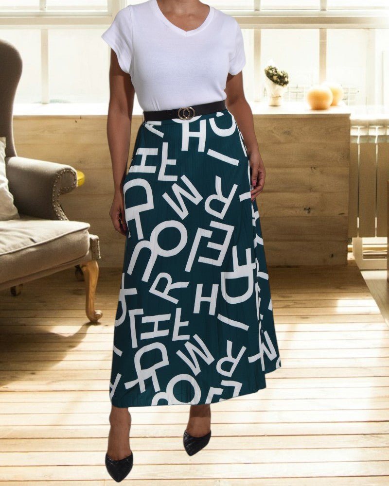 Ladies Green Alphabet Pocket Skirt - StylePhase SA