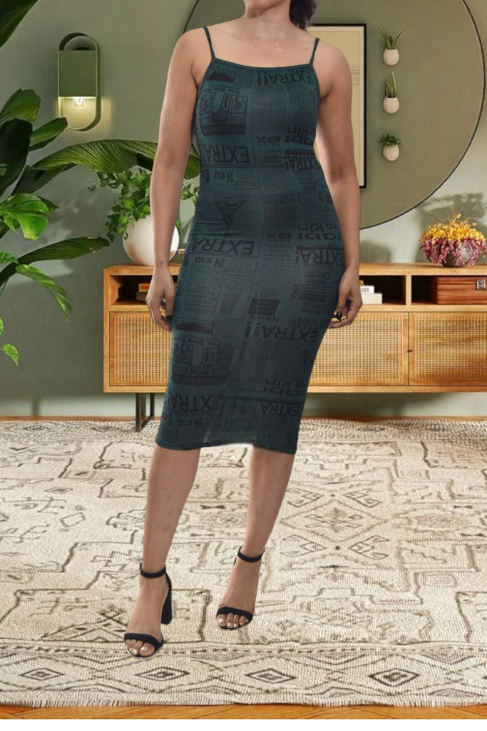Ladies Green Bodycon Strappy Dress - StylePhase SA