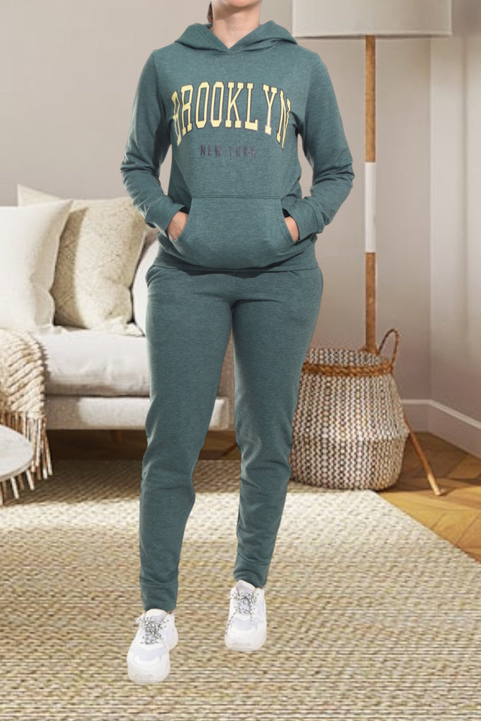 Ladies Green Brooklyn Tracksuit Set - StylePhase SA