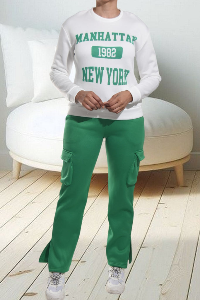 Ladies Green Brushed Fleece Set - StylePhase SA
