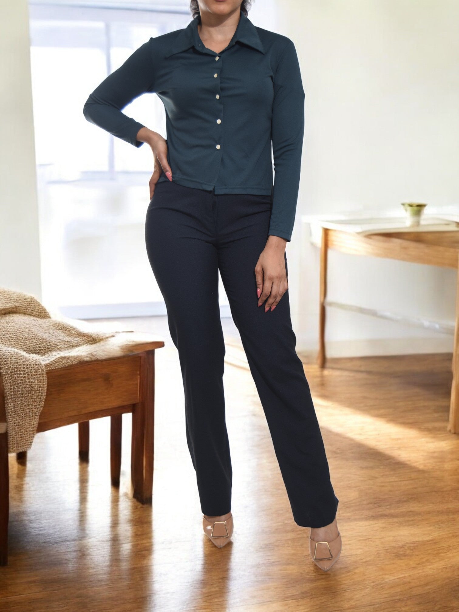 Ladies Green Button Shirt - StylePhase SA