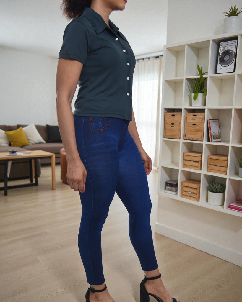 Ladies Green Crop Button Shirt - StylePhase SA