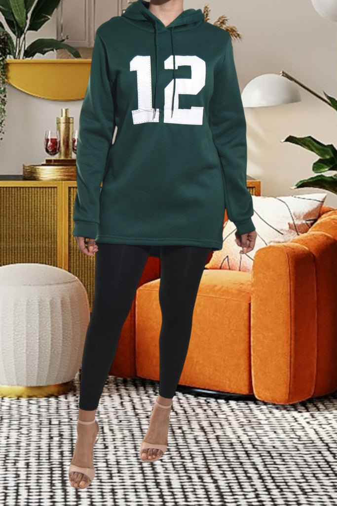 Ladies Green Fleece Printed Dress Top - StylePhase SA