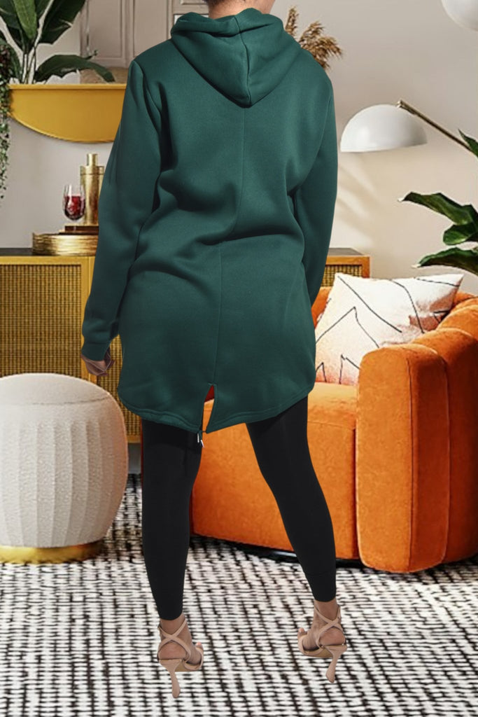 Ladies Green Fleece Printed Dress Top - StylePhase SA