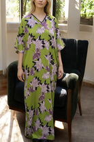 Ladies Green Floral Free Size Kaftan - StylePhase SA