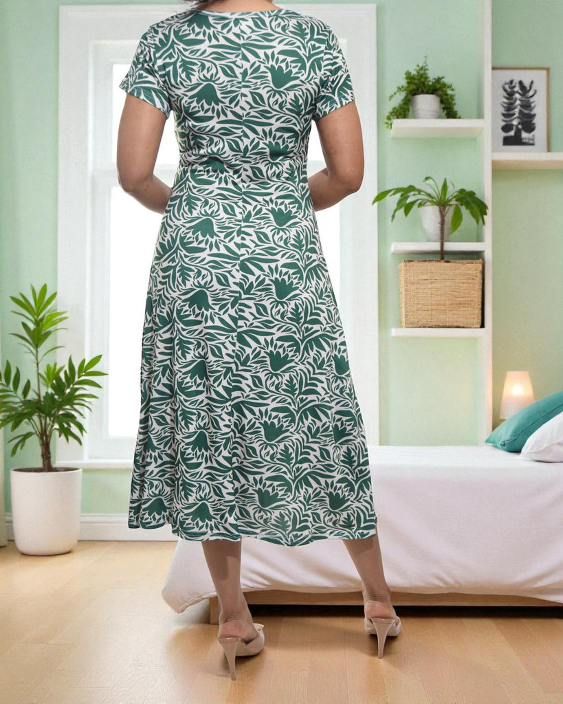 Ladies Green Floral Midi Dress - StylePhase SA